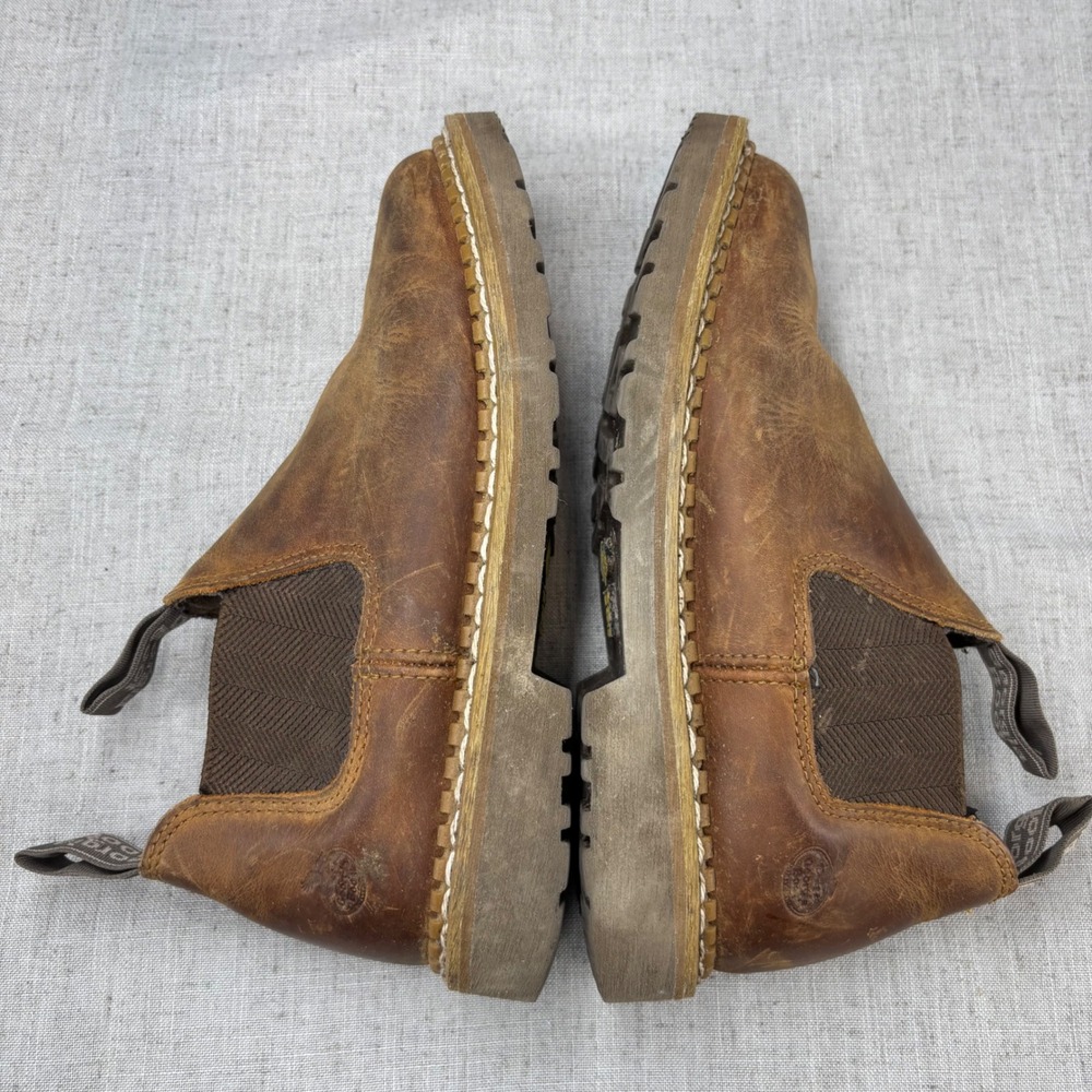 Georgia Boot Revamp Romeo Brown Leather Tan Pull On Work Boots Women's Size 7 - Picture 10 of 11